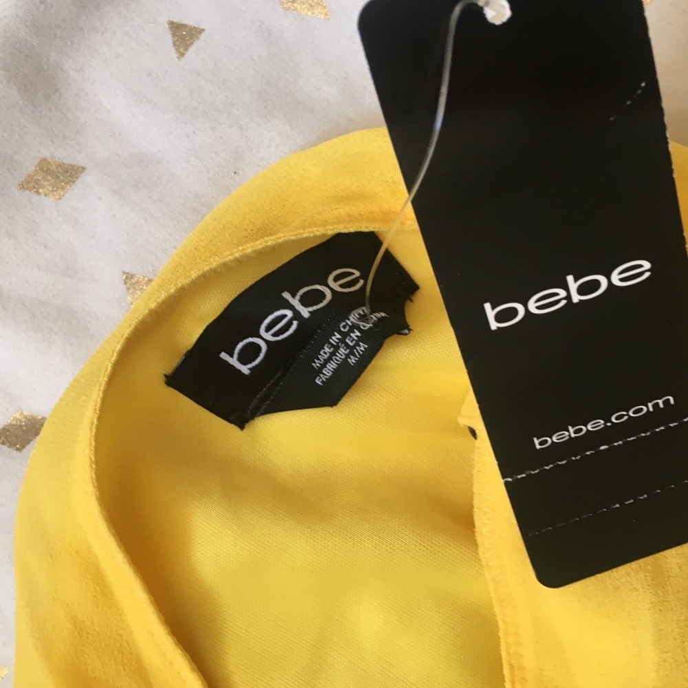 Bebe Bright Yellow Dress with Bow Tie - Picture 5 of 8